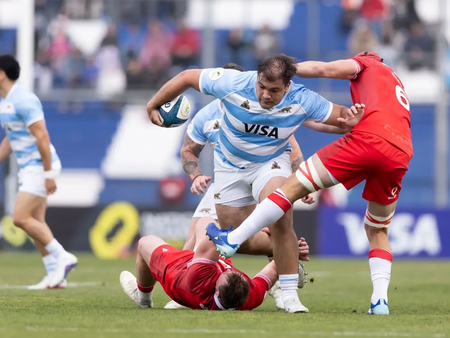 Victoria de Los Pumas 35-21 a Gales en el estadio San Juan del Bicentenario. Foto: UAR