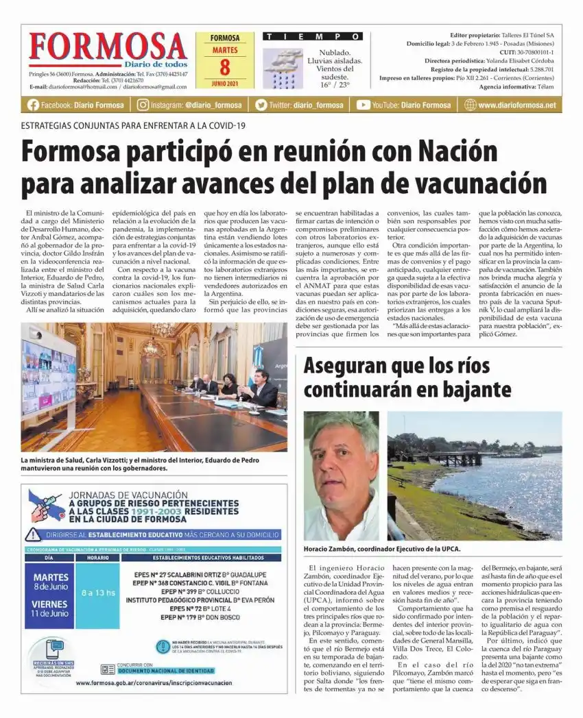 Tapa y Contratapa 8 de junio de 2021