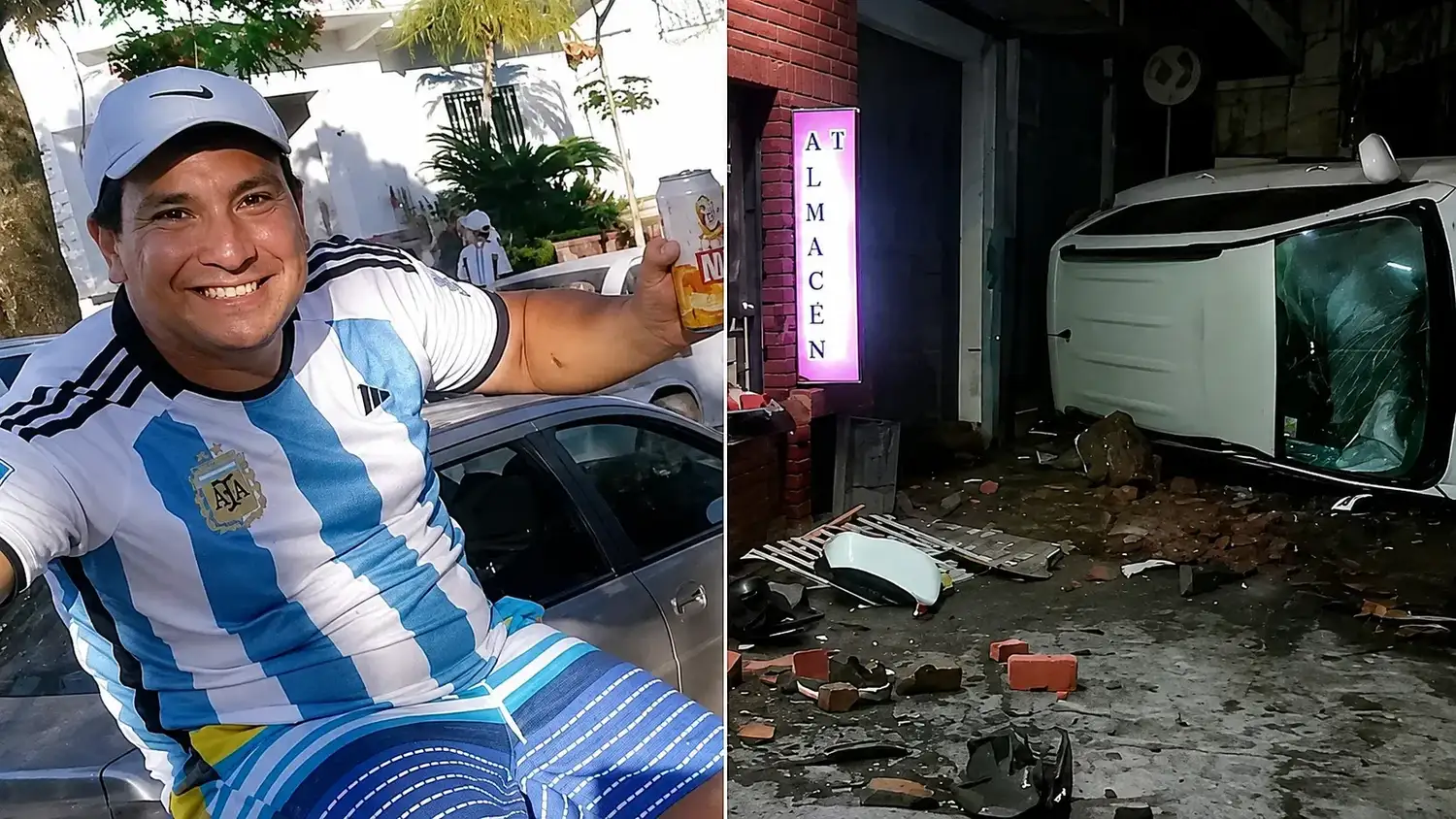 Vandecaveye quedó atrapado contra una reja como consecuencia del fuerte impacto.