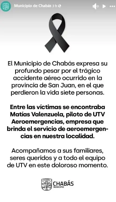 Chabás condolencias