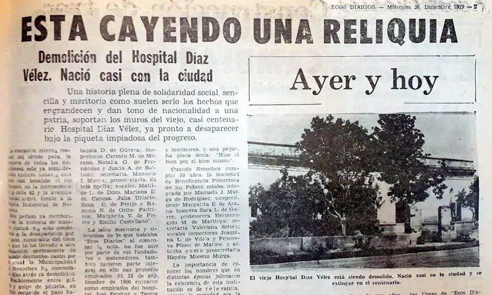 Hace 72 años cerraba el hospital Díaz Vélez