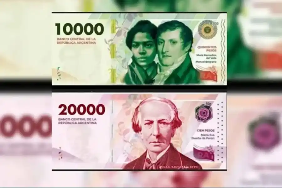Los nuevos billetes de $10.000 y $20.000 se pondrán en circulación en junio