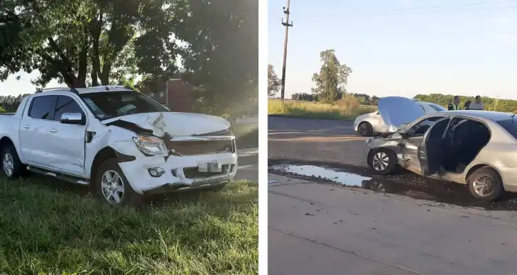 Accidente en el cruce de rutas 191 y 9: una camioneta se confundió de carril y chocó de frente contra un remis