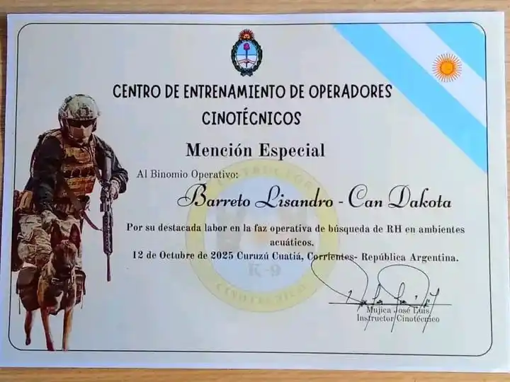 K9 Gualeguay: compromiso solidario, capacitación y trabajo en el rescate con perros