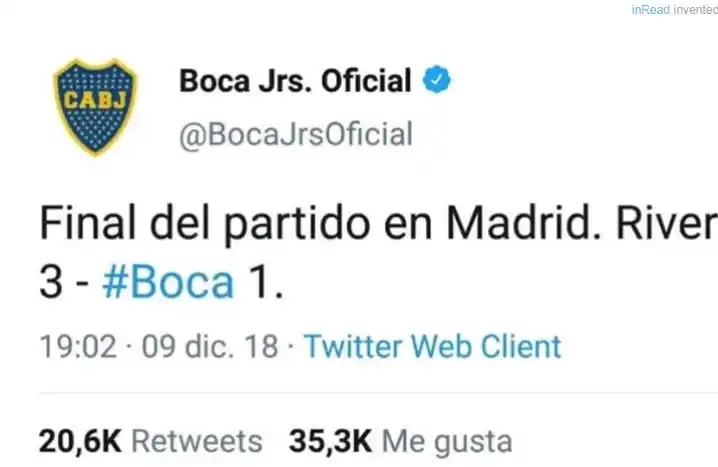 El tuit que borró Boca debido a las burlas de los hinchas de River a nueve meses de Madrid