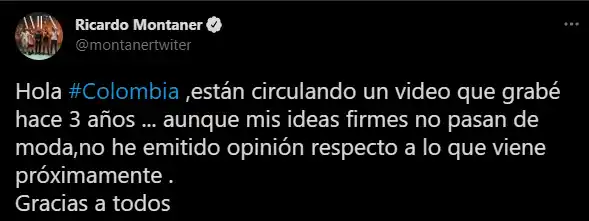El tuit de Montaner donde aclara lo viral. Foto: Twitter