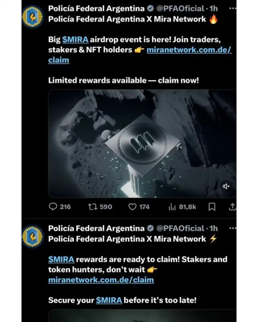 hackearon cuenta de pfa 1