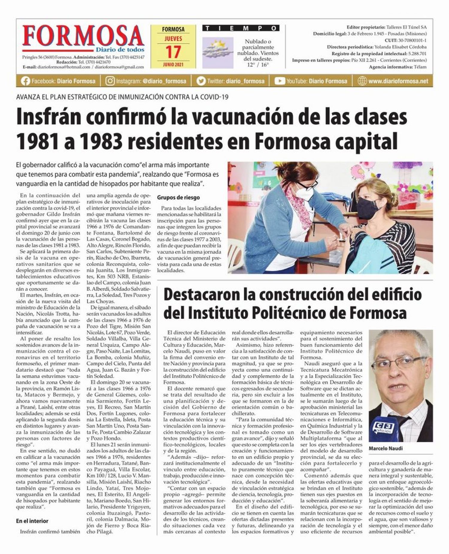 Tapa y Contratapa 17 de junio de 2021