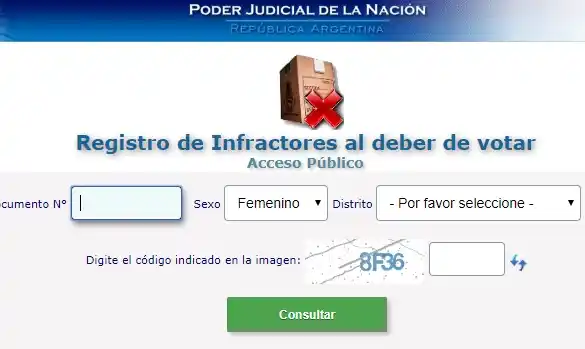Ya podés consultar si registrás infracciones por no ir a votar