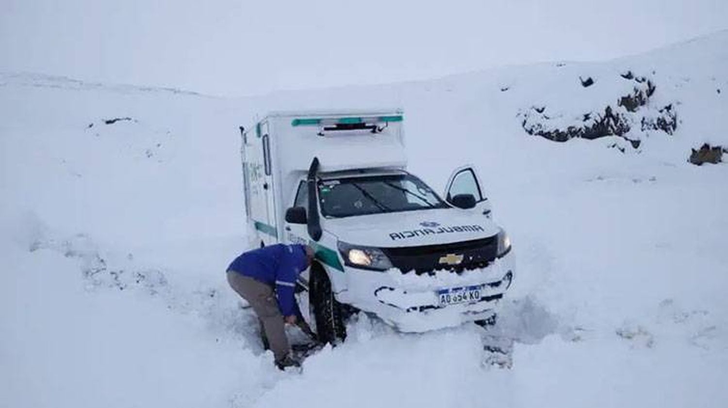 Dio a luz en medio de la nieve