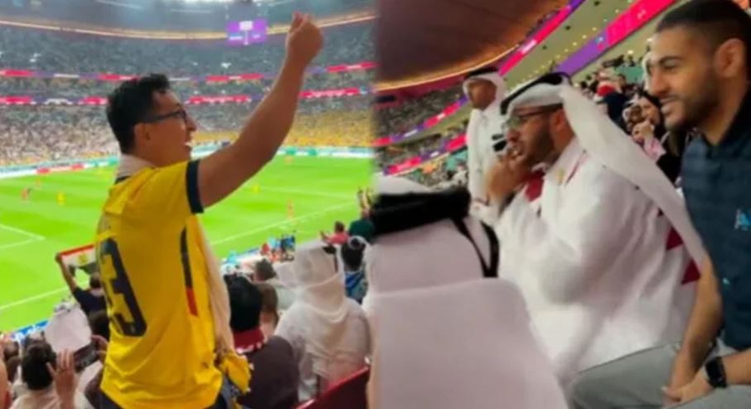 Un hincha de Ecuador se cruzó fuerte con los jeques de Qatar