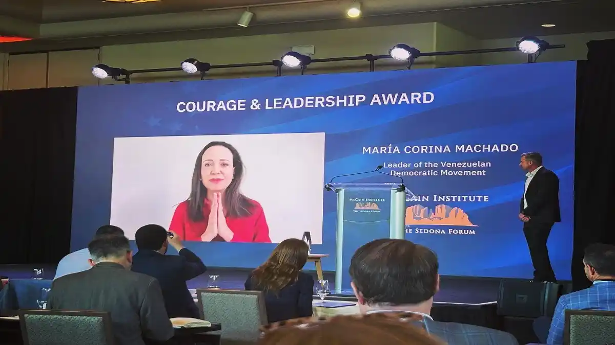 Instituto McCain otorga a María Corina  Premio a la Valentía: «Estamos en el umbral de una transformación histórica» (+Detalles)