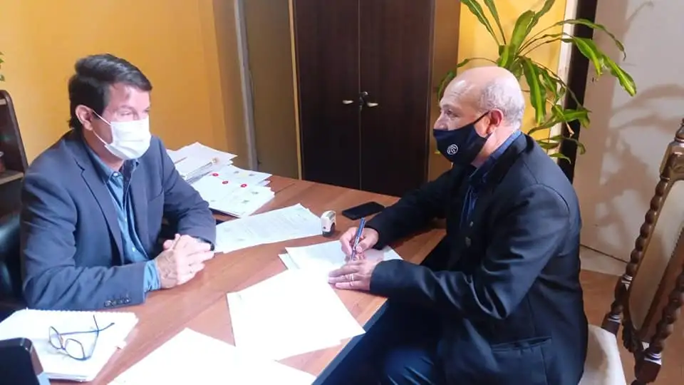 Galarza:  se firmó el convenio para las obras pluviales