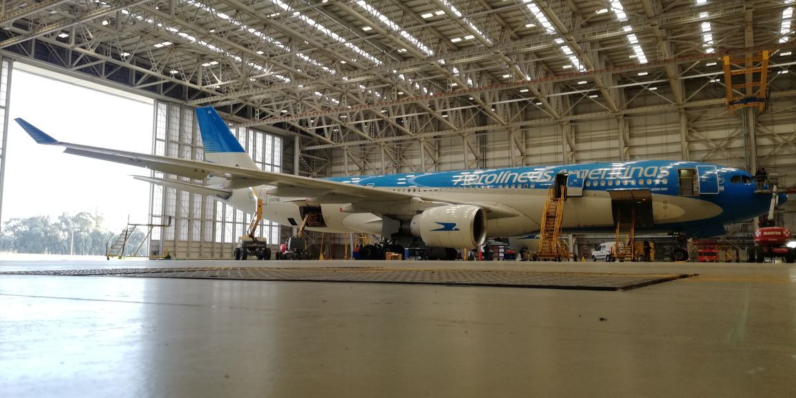 Aerolíneas Argentinas puso en funcionamiento el nuevo Hangar 5 de Ezeiza