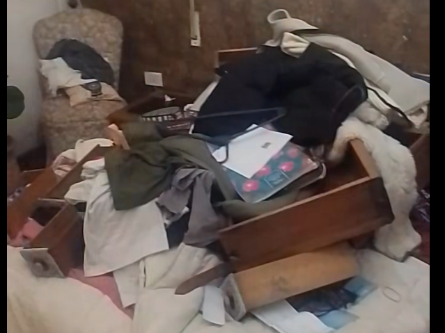 Así quedó una de las habitaciones.