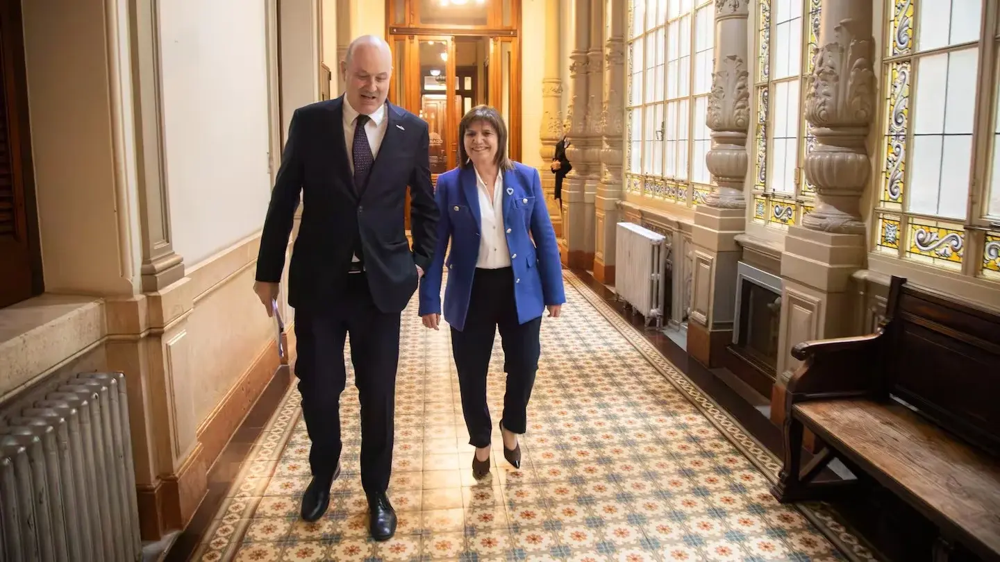 Federico Sturzenegger y Patricia Bullrich se reunieron en el Senado para ultimar los detalles de la Ley de Propiedad Privada. (Foto: Archivo/ X @PatoBullrich)