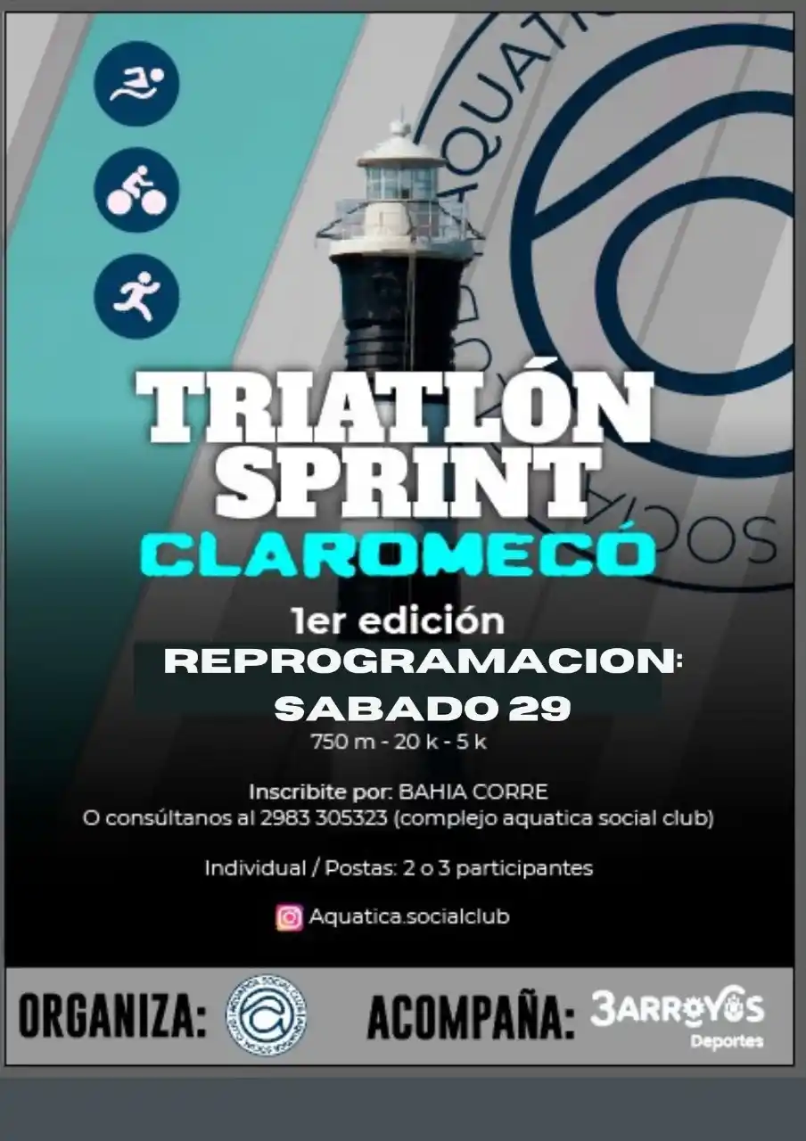 Triatlon de Claromecó: fue reprogramado para el sábado