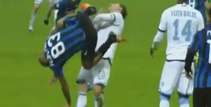 VIDEO: la brutal patada en el rostro que recibió Lucas Biglia