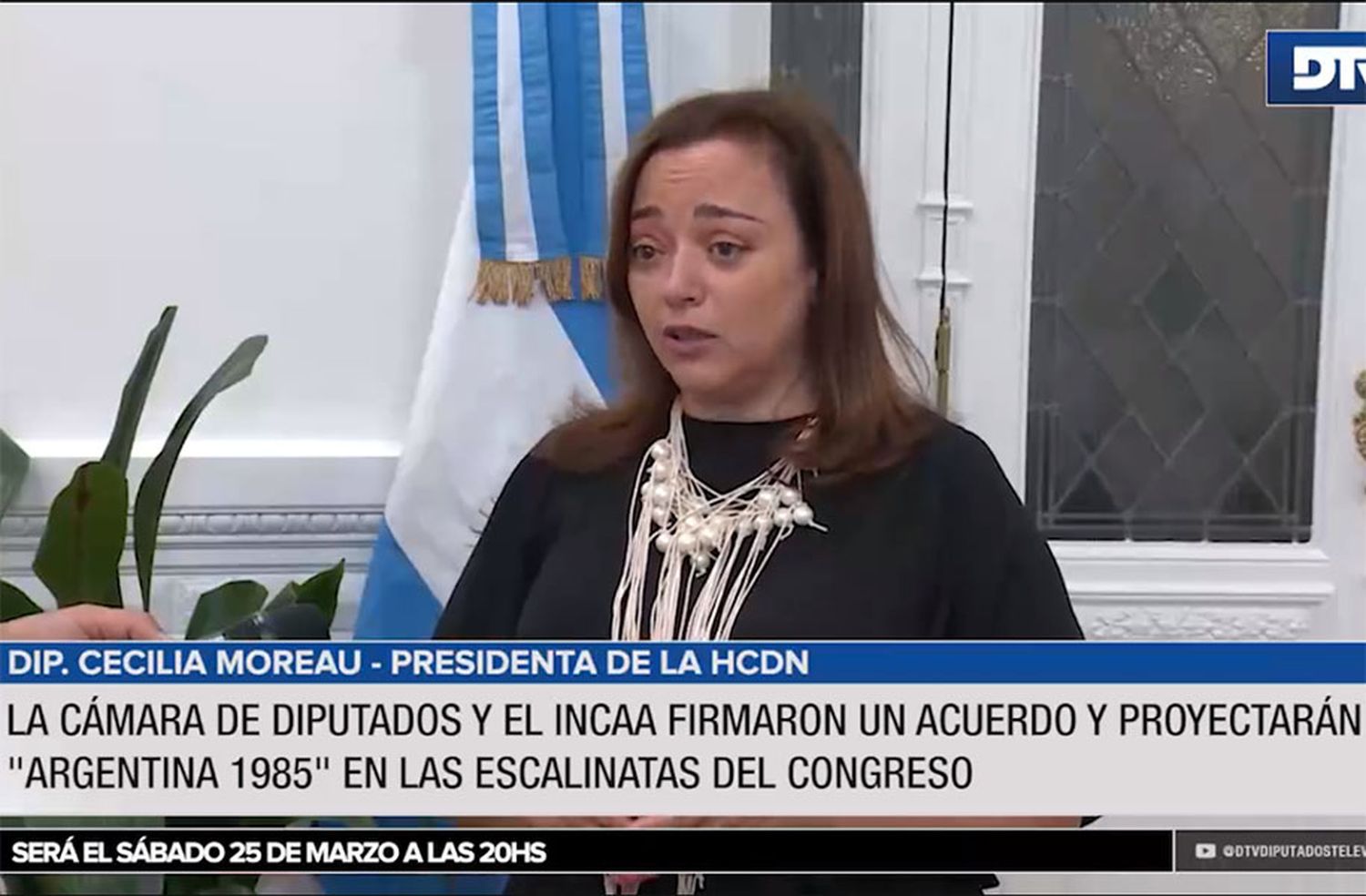La Cámara de Diputados y el INCAA firmaron un acuerdo y proyectarán Argentina, 1985 en las escalinatas del Congreso