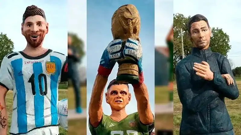 Habló el autor de las estatuas de Messi, Scaloni y el Dibu: "Son esculturas para alegrar"