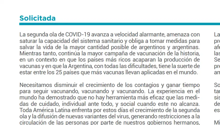 Segunda Ola Covid: Intendentes y legisladores bonaerenses oficialistas firman solicitada en apoyo a las medidas del presidente