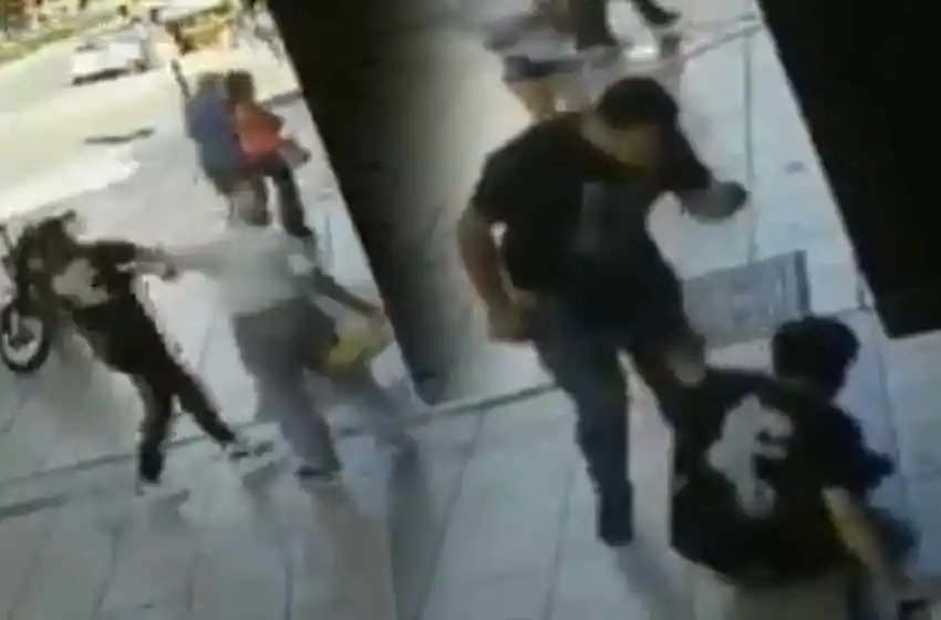 Salvaje pelea en zona centro: un hombre nockeó a un joven que había atacado a un anciano