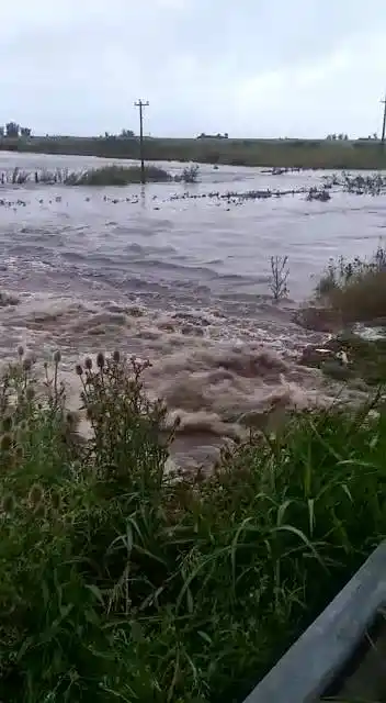 La lluvia afectó la circulación en ruta 12 entre Nogoyá y Ramírez