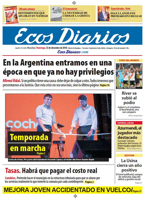 Tapa del 23 de diciembre de 2018