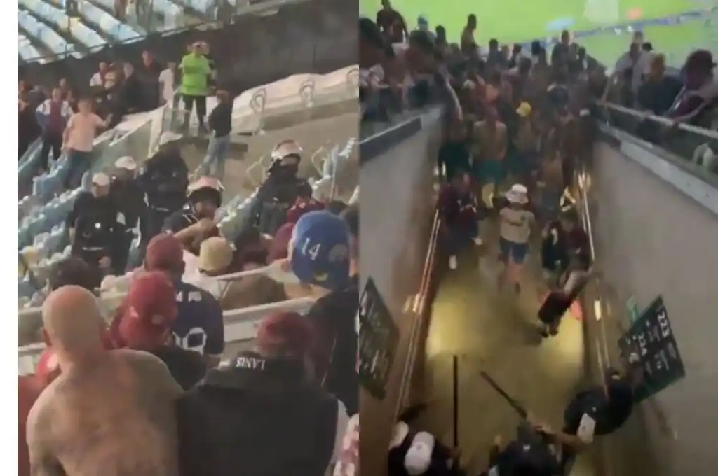 Represión policial contra hinchas de Lanús