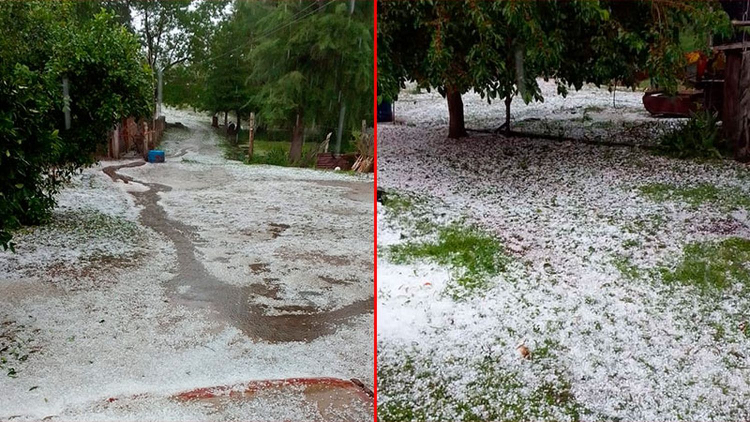 Impactante granizada afectó al sur entrerriano