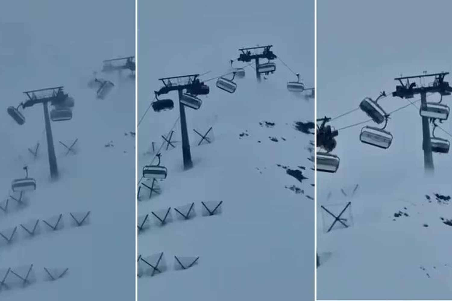 Italia: repentinas ráfagas de viento generaron pánico en un centro de esquí