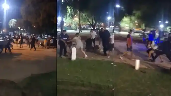 Video: tremenda batalla campal en un conocido balneario terminó con detenidos