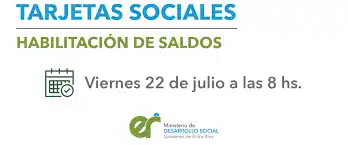 Este viernes se habilitarán las tarjetas sociales