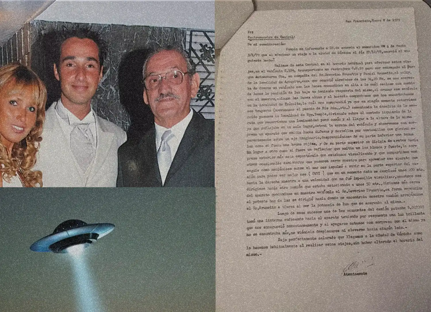 Daniela, su hermano Eduardo y Orlando, en una foto familiar. El documento con la declaración de Orlando (archivo)