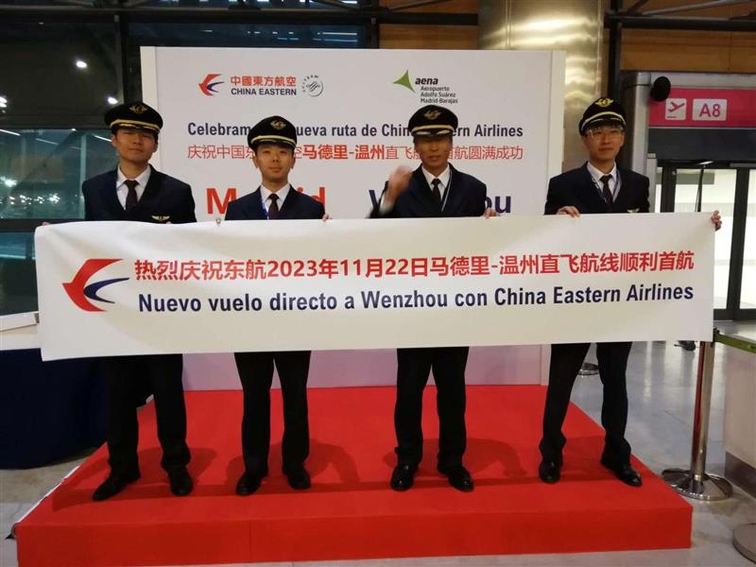 China Eastern’s First Flight from Wenzhou Lands at Madrid-Barajas Airport