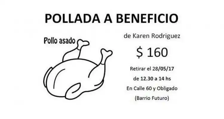Pollada solidaria para Karen Rodríguez