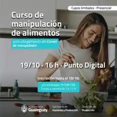 Hay nueva fecha para el Curso de Manipulación de Alimentos