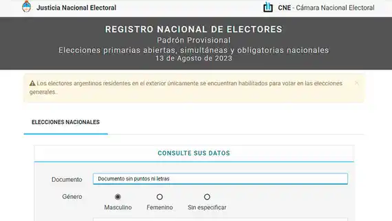 La Cámara Nacional Electoral advierte sobre sitio web falso