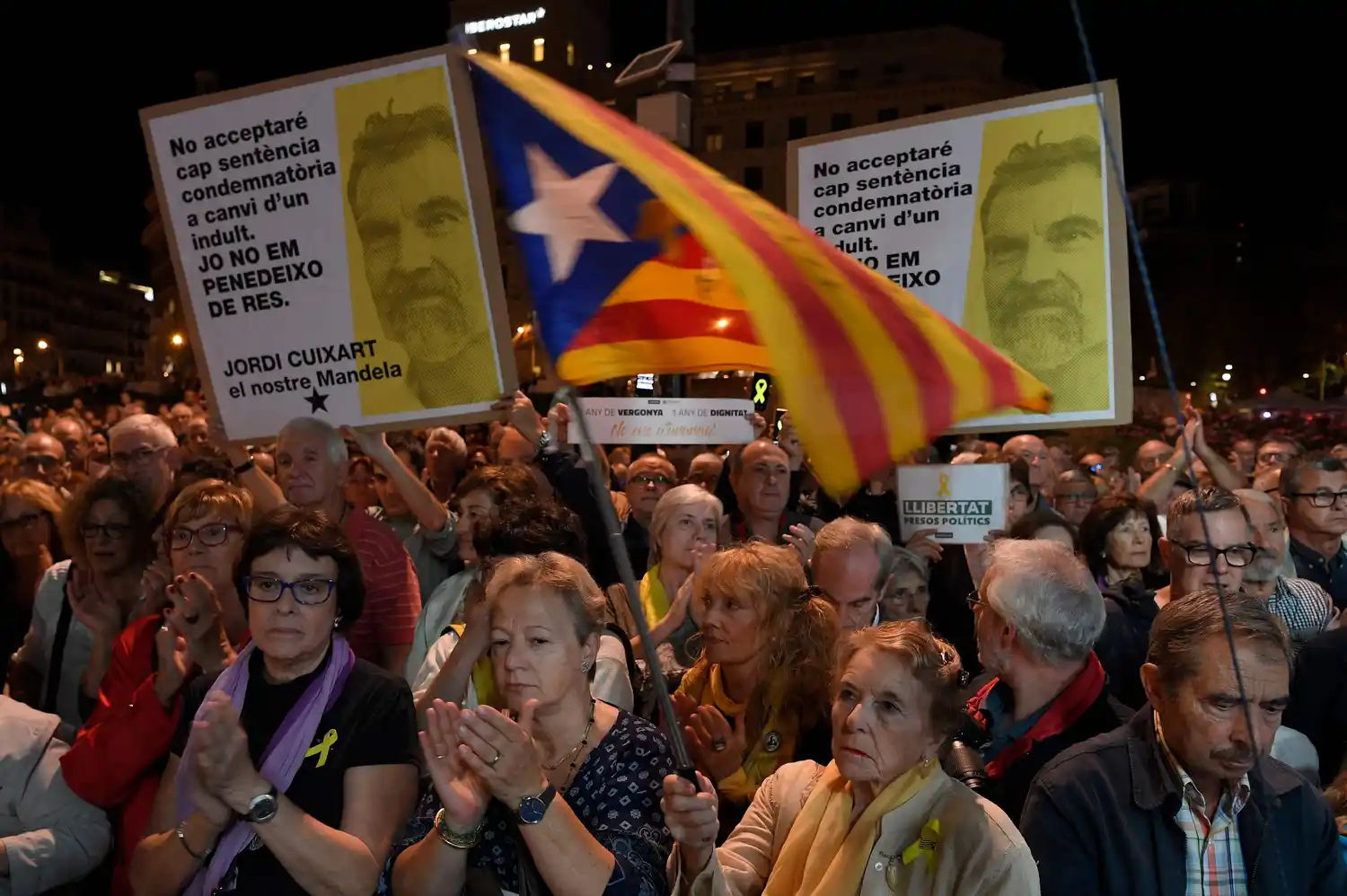 Protestas en Cataluña a un año de la detención de separatistas