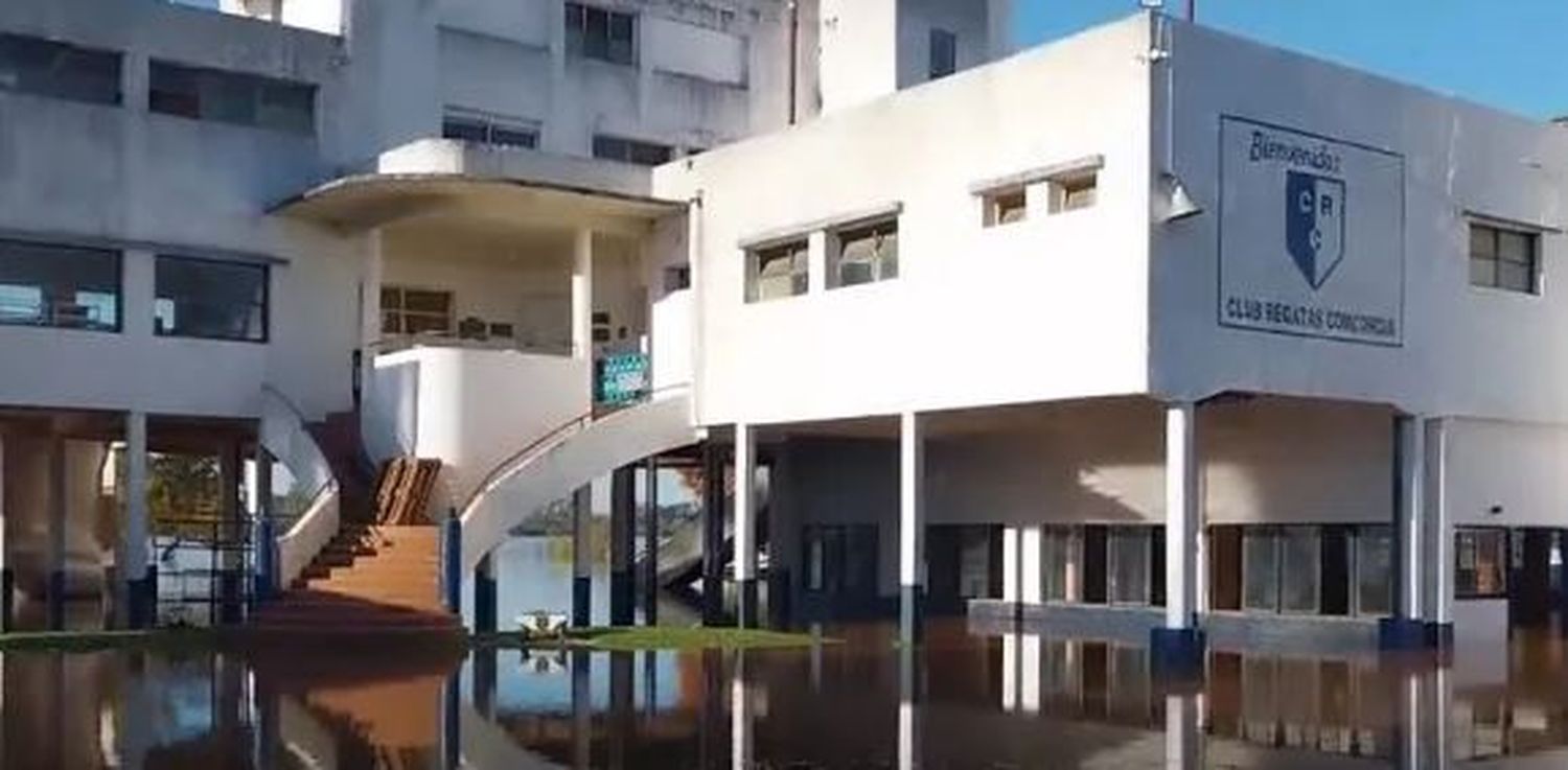Clubes de Concordia debieron evacuar sus pertenencias ante la crecida del río Uruguay