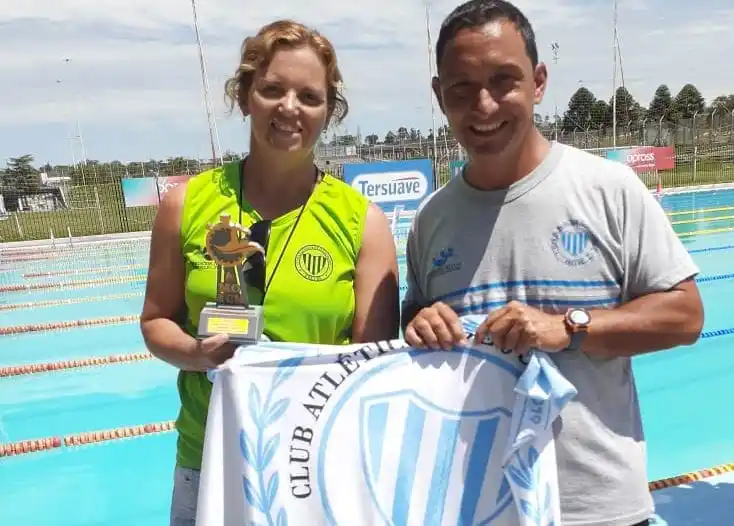 Los entrenadores Lucrecia Gudiño y Hernán Baudo