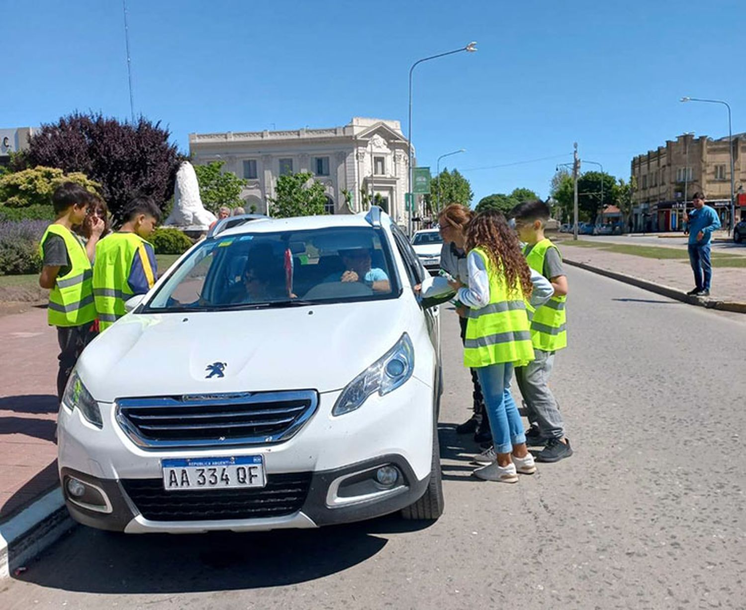 Alumnos en la campaña de prevención de siniestros