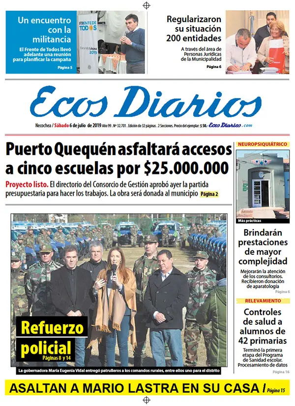 Tapa del 6 de julio de 2019