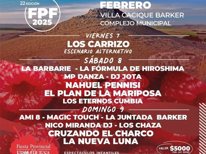 Fiesta Provincial de la Frambuesa: ¿dónde y cuándo se desarrollará?