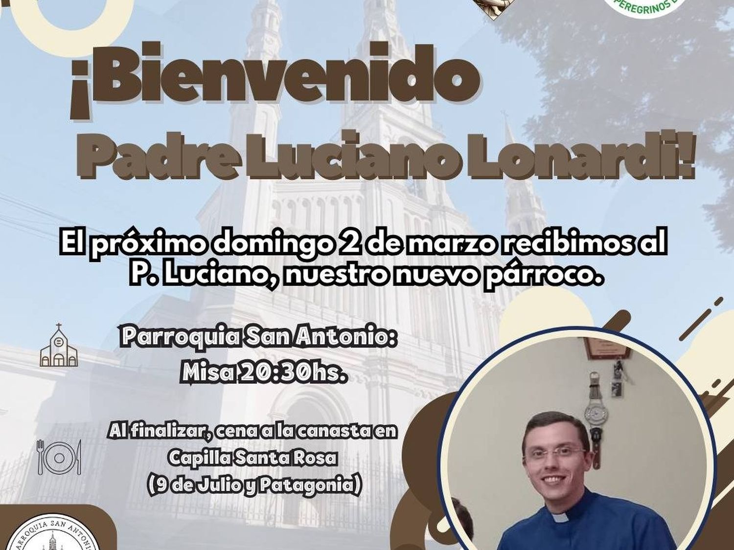 La comunidad de la Parroquia San Antonio da la bienvenida al Padre Luciano Lonardi