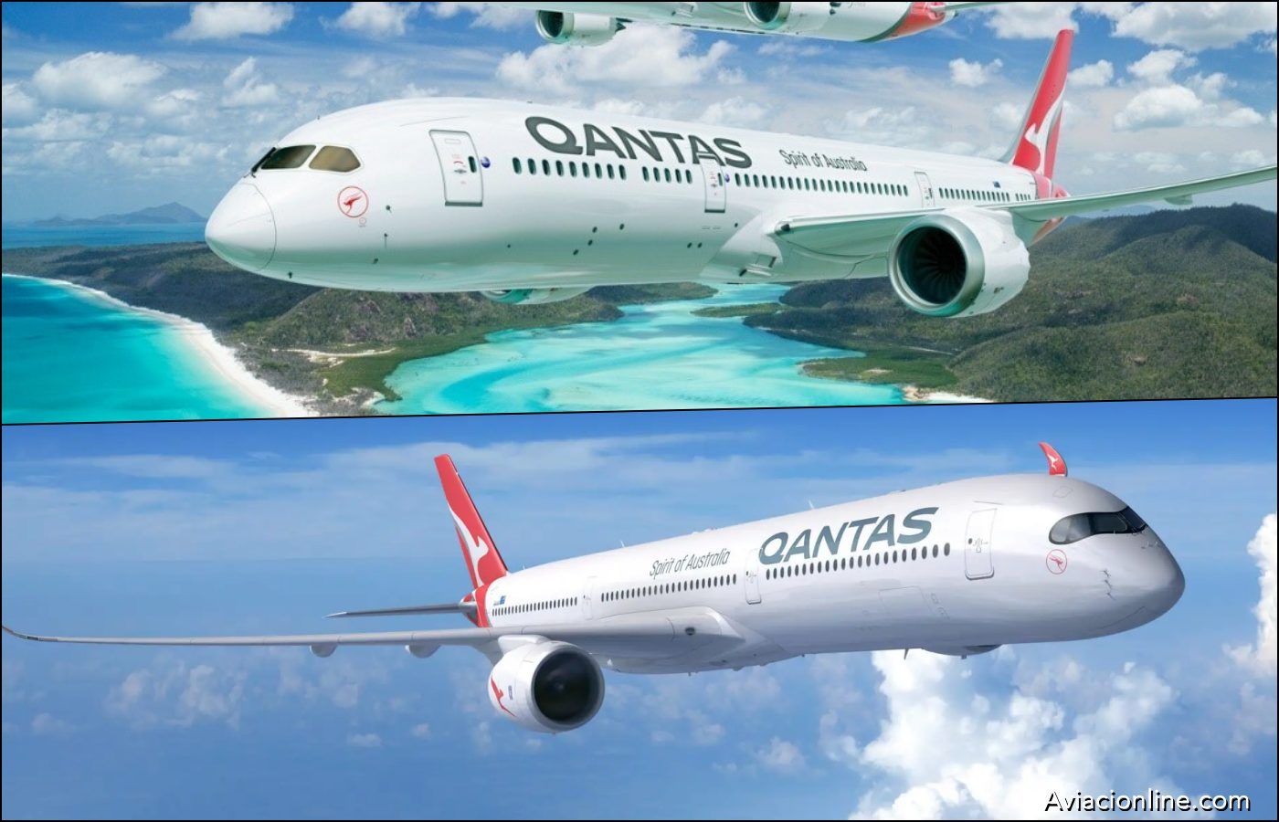 Qantas confirma pedido por 12 Boeing 787 y 12 A350-1000