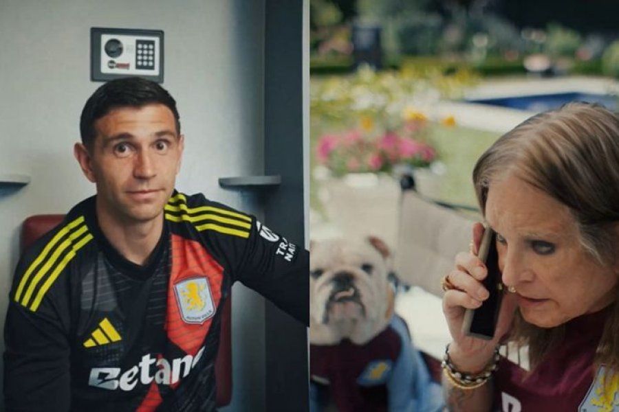 “Dibu” Martínez y Ozzy Osbourne presentaron la nueva camiseta del Aston Villa