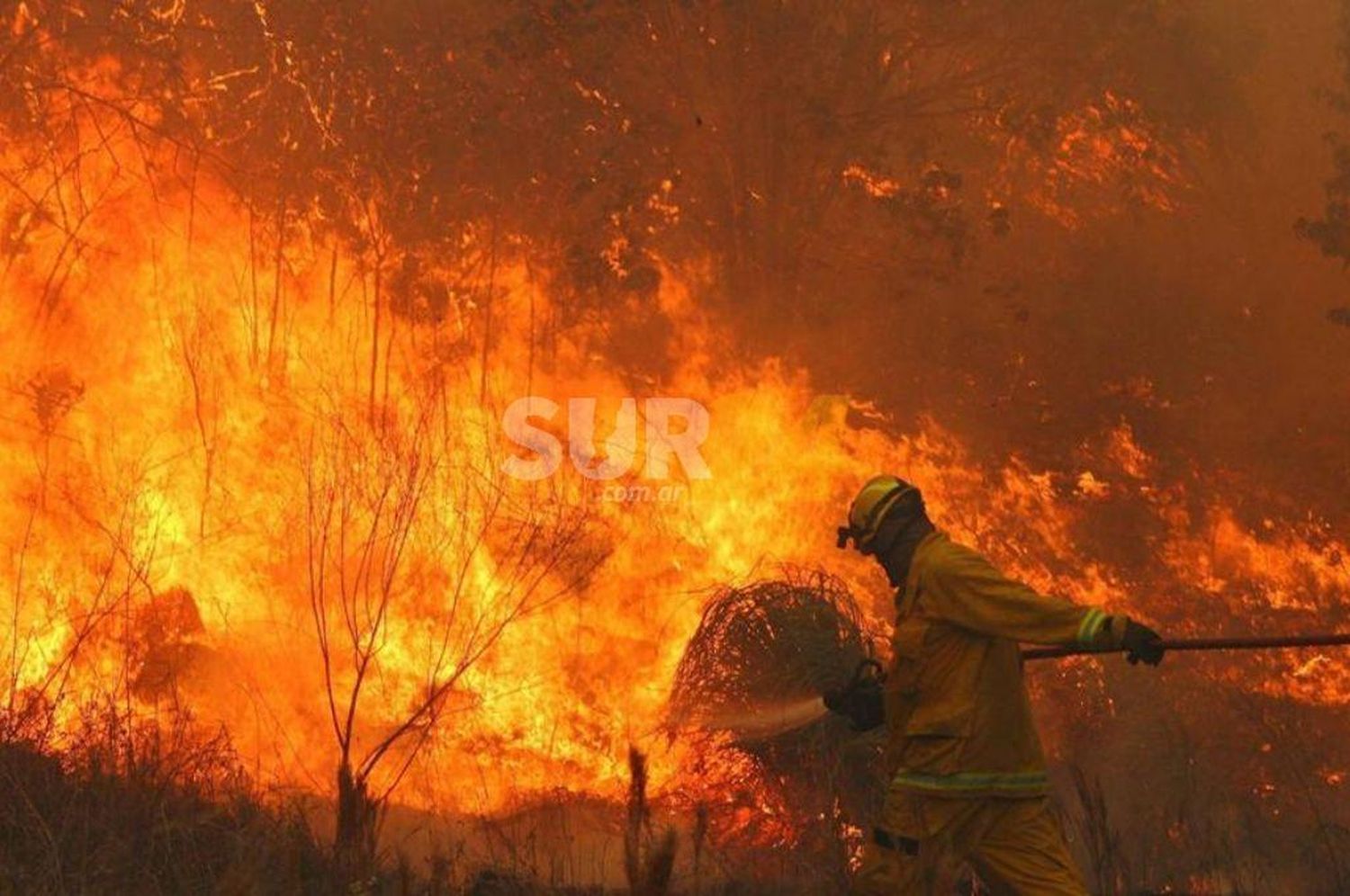 En Córdoba el fuego se acerca a la zona de viviendas 