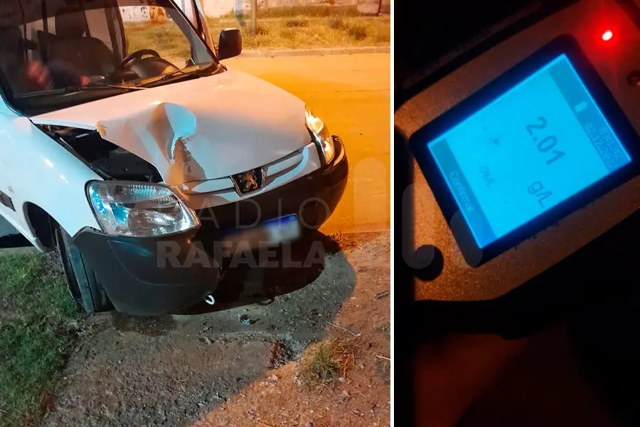 “Pasadito de copas” se la dio de lleno contra un árbol y destrozó la camioneta