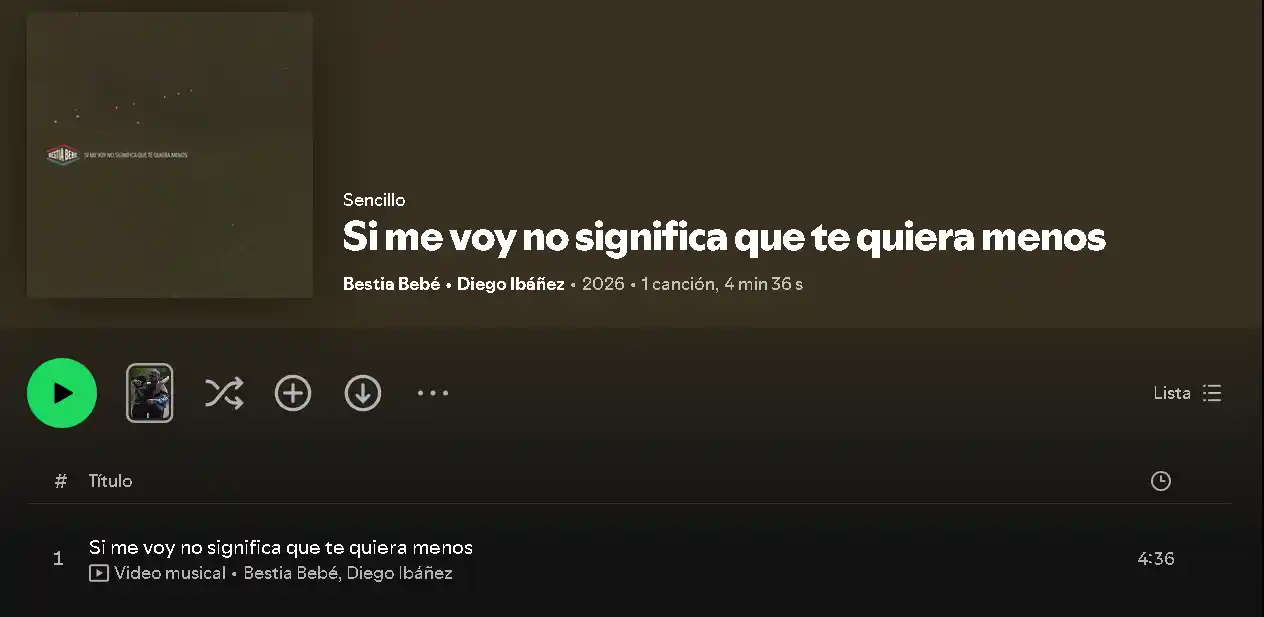 Si me voy no significa que te quiera menos bestia bebé